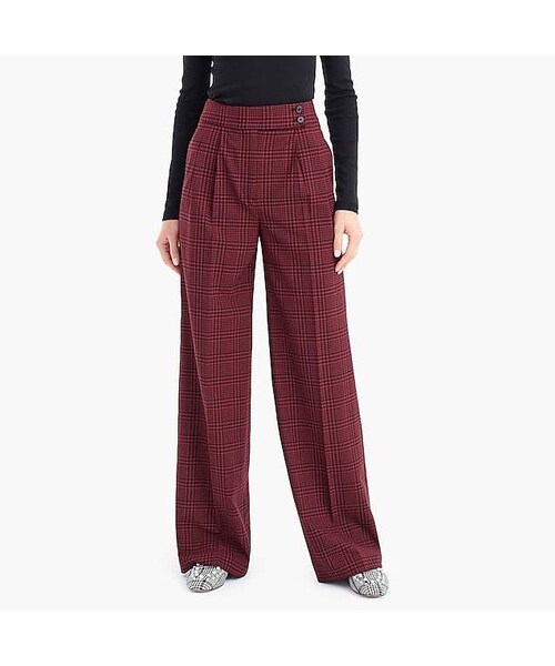 J.Crew,High-waisted wide-leg pant with 