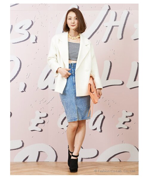 SNIDEL（スナイデル）の「ハイウエストタックタイトスカート（膝丈スカート・レディース・RED・0）」の7枚目の写真