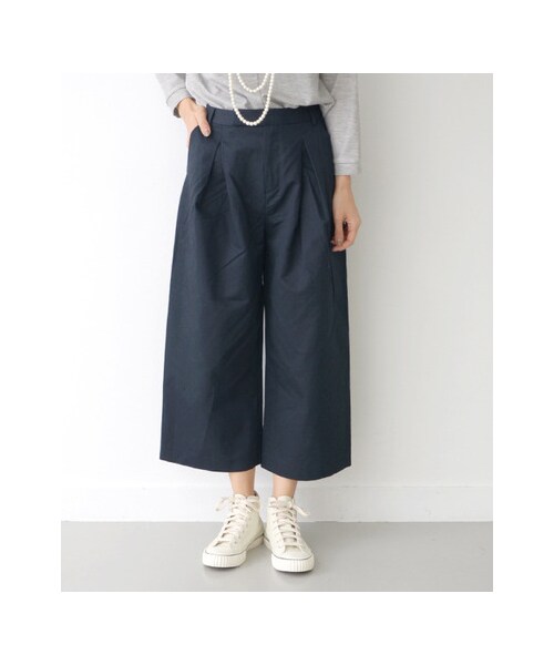 URBAN RESEARCH DOORS（アーバンリサーチドアーズ）の「タックワイドパンツ（パンツ・レディース・ネイビー/シロ・36/38）」の5枚目の写真