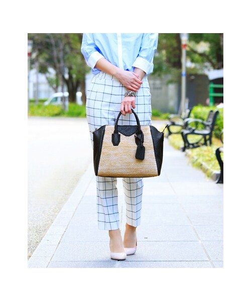 RODE SKO（ロデスコ）の「異素材ビッグボストン（バッグ・レディース・CAMEL/BLACK・FREE）」の3枚目の写真