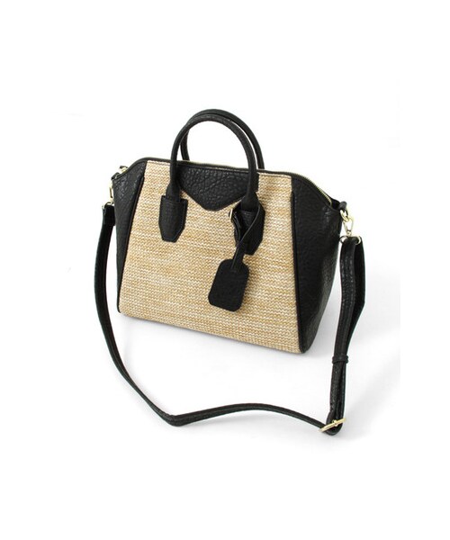 RODE SKO（ロデスコ）の「異素材ビッグボストン（バッグ・レディース・CAMEL/BLACK・FREE）」の5枚目の写真