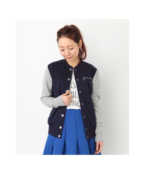 URBAN RESEARCH Sonny Label（アーバンリサーチサニーレーベル）の「スウェットブルゾン（ジャケット/アウター・レディース・ネイビー/ホワイト・FREE）」の6枚目の写真