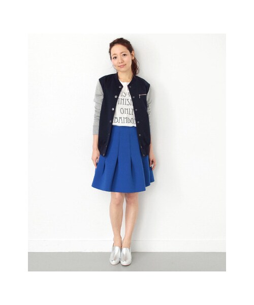 URBAN RESEARCH Sonny Label（アーバンリサーチサニーレーベル）の「スウェットブルゾン（ジャケット/アウター・レディース・ネイビー/ホワイト・FREE）」の5枚目の写真