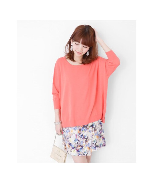 URBAN RESEARCH（アーバンリサーチ）の「ドルマンワイドニットプルオーバー（トップス・レディース・orange/pink/green/blue/navy/white・FREE）」の8枚目の写真