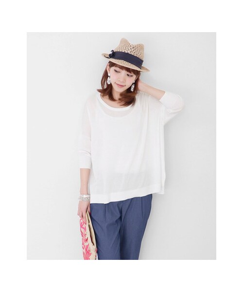 URBAN RESEARCH（アーバンリサーチ）の「ドルマンワイドニットプルオーバー（トップス・レディース・orange/pink/green/blue/navy/white・FREE）」の14枚目の写真