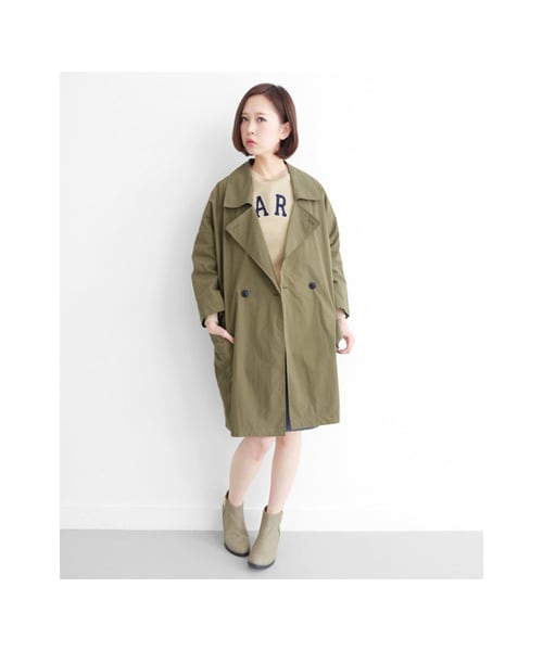 KBF（ケイビーエフ）の「BIGシルエットコート（ジャケット/アウター・レディース・カーキ/キャメル/ライトグレー・one）」の6枚目の写真