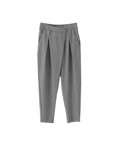 KBF（ケイビーエフ）の「KBF+ フロント折り返しカットソーパンツ（パンツ・レディース・グレー/ブラック・one）」の2枚目の写真