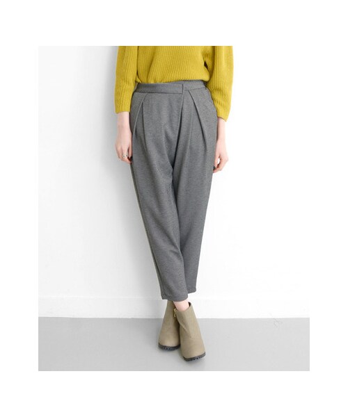 KBF（ケイビーエフ）の「KBF+ フロント折り返しカットソーパンツ（パンツ・レディース・グレー/ブラック・one）」の5枚目の写真