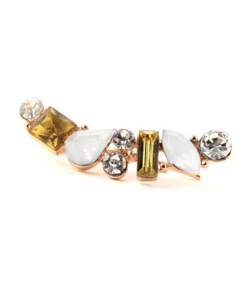 HARE(ハレ)の「ビジューイヤーカフピアス(アクセサリー・レディース・オフホワイト/イエロー/ピンク/ブラック/グリーン/ブルー・ONE SIZE)」の5枚目の写真
