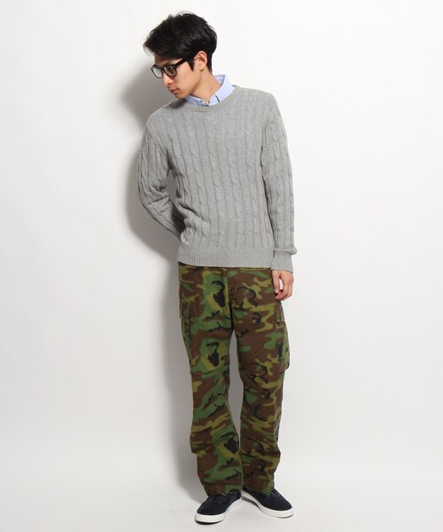 GLOBAL WORK（グローバルワーク）の「リップワイドカーゴパンツ（パンツ・メンズ・カモフラ78/カーキ72・Ｌ/Ｍ/Ｓ）」の3枚目の写真