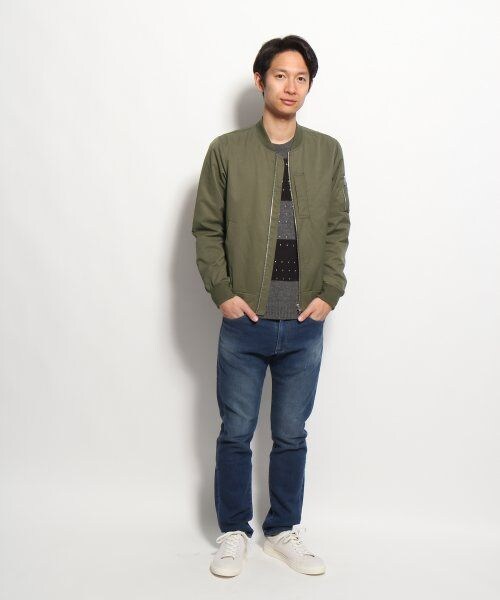 GLOBAL WORK（グローバルワーク）の「リブＺＩＰブルゾン（ジャケット/アウター・メンズ・ブラック09/カーキ78・Ｌ/Ｍ/Ｓ/ＸＬ）」の4枚目の写真