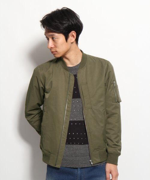 GLOBAL WORK（グローバルワーク）の「リブＺＩＰブルゾン（ジャケット/アウター・メンズ・ブラック09/カーキ78・Ｌ/Ｍ/Ｓ/ＸＬ）」の2枚目の写真