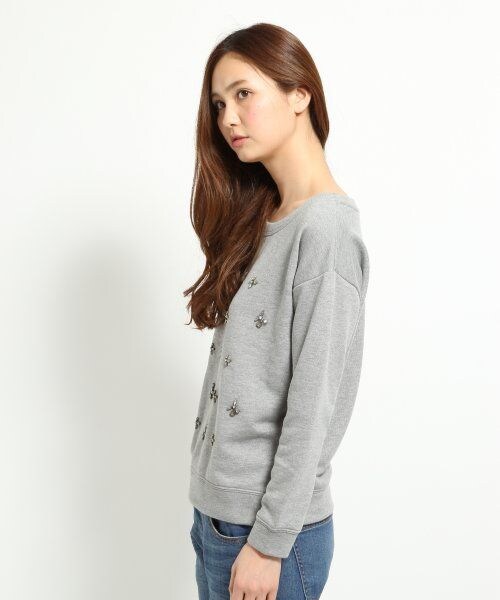 GLOBAL WORK（グローバルワーク）の「フロントビジュースウェット（トップス・レディース・ネイビー88/グレイ15・Ｌ/Ｍ/Ｓ）」の5枚目の写真