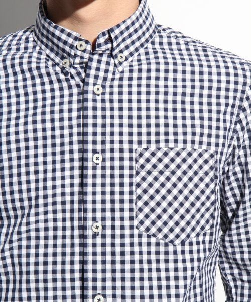 LOWRYS FARM(ローリーズファーム)の「ギンガムチェックシャツ(トップス・メンズ・ネイビー/レッド/ブラック/ブルー・L/M)」の8枚目の写真