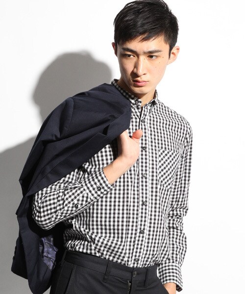 LOWRYS FARM(ローリーズファーム)の「ギンガムチェックシャツ(トップス・メンズ・ネイビー/レッド/ブラック/ブルー・L/M)」の1枚目の写真