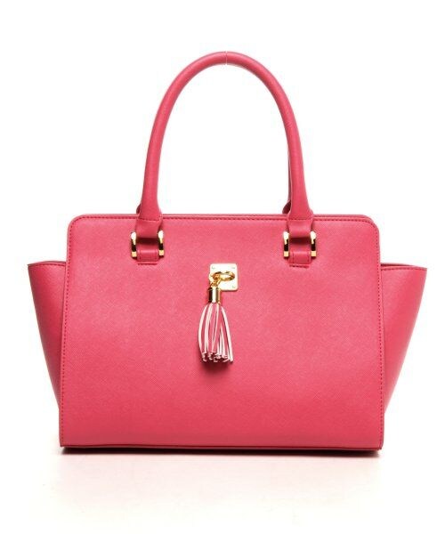 Heather（ヘザー）の「フロントタッセルハンドルＢＡＧ（バッグ・レディース・ピンク/ブラック・ONESIZE）」の2枚目の写真