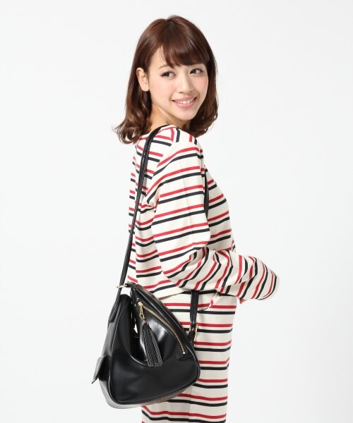 Heather（ヘザー）の「タッセル４ＷＡＹカラーＢＡＧ（バッグ・レディース・デニム/ピンク/ブラック/ホワイト・ONE SIZE）」の6枚目の写真