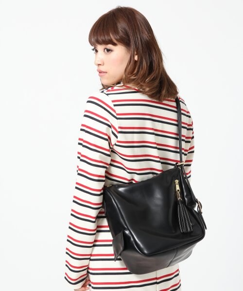 Heather（ヘザー）の「タッセル４ＷＡＹカラーＢＡＧ（バッグ・レディース・デニム/ピンク/ブラック/ホワイト・ONE SIZE）」の5枚目の写真