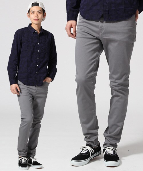 RAGEBLUE（レイジブルー）の「スキニーパンツSS（パンツ・メンズ・グレー/ベージュ/ブラック/ブルー・Ｌ/Ｍ/Ｓ）」の2枚目の写真