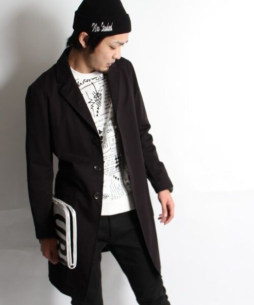 HARE（ハレ）の「ライトチェスターコート（ジャケット/アウター・メンズ・ベージュ/チェック/ブラック/ブルー・Ｌ/Ｍ/Ｓ）」の2枚目の写真