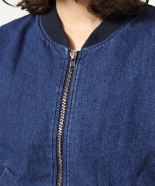 Heather(ヘザー)の「デニムブルゾン(ジャケット/アウター・レディース・ブルー/ホワイト/ケミカル・FREE)」の7枚目の写真