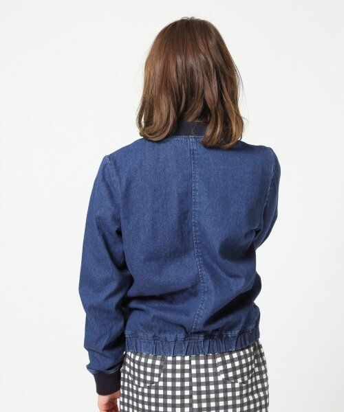 Heather(ヘザー)の「デニムブルゾン(ジャケット/アウター・レディース・ブルー/ホワイト/ケミカル・FREE)」の5枚目の写真