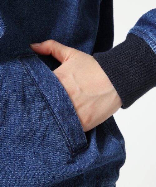 Heather(ヘザー)の「デニムブルゾン(ジャケット/アウター・レディース・ブルー/ホワイト/ケミカル・FREE)」の10枚目の写真