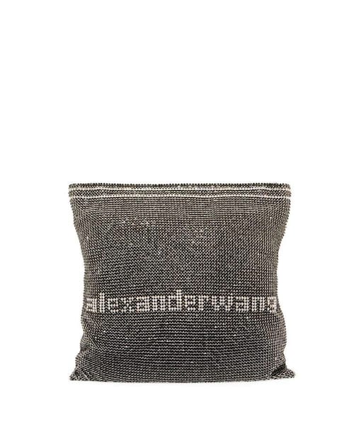 alexanderwang（アレキサンダーワン）の「Alexander Wang Wanglock Pouch Rhinestone Logo Clutch Bag（クラッチバッグ・レディース・Black・One Size）」の2枚目の写真