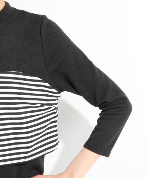 LOWRYS FARM(ローリーズファーム)の「ビスチェドッキングプルオーバーロングスリーブ(トップス・レディース・ボーダー/ブラック/オフ・L/M)」の8枚目の写真