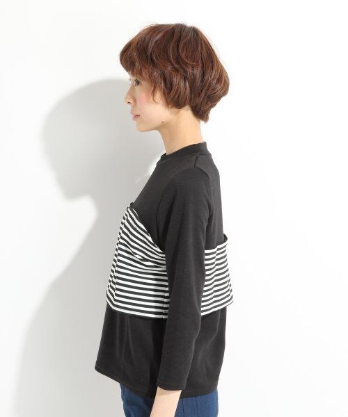 LOWRYS FARM(ローリーズファーム)の「ビスチェドッキングプルオーバーロングスリーブ(トップス・レディース・ボーダー/ブラック/オフ・L/M)」の5枚目の写真