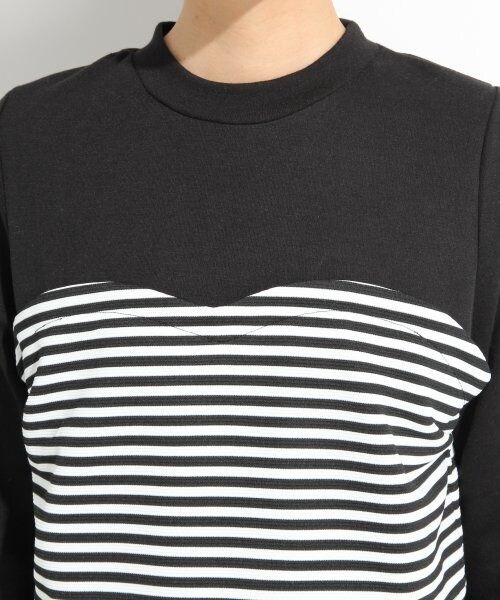 LOWRYS FARM(ローリーズファーム)の「ビスチェドッキングプルオーバーロングスリーブ(トップス・レディース・ボーダー/ブラック/オフ・L/M)」の7枚目の写真