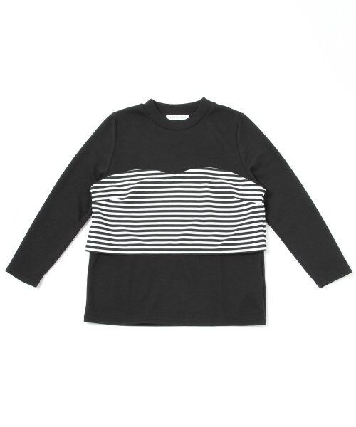 LOWRYS FARM(ローリーズファーム)の「ビスチェドッキングプルオーバーロングスリーブ(トップス・レディース・ボーダー/ブラック/オフ・L/M)」の4枚目の写真