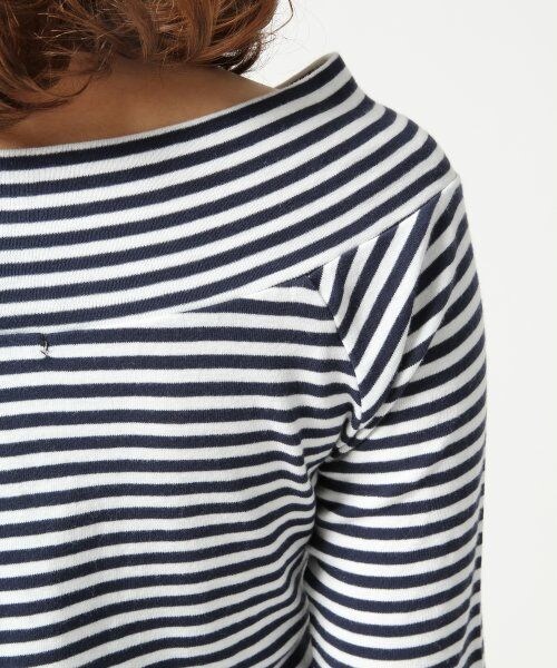 Heather（ヘザー）の「★先行予約★オフショルボーダートップス7分袖（トップス・レディース・ネイビー×ホワイト/グレー×ホワイト・Ｆ）」の10枚目の写真