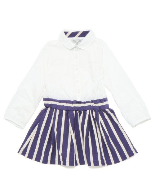 GLOBAL WORK(グローバルワーク)の「【キッズ】ストライプキリカエワンピース(ワンピース/ドレス・キッズ・ホワイト05/ブルー82・L(110~120cm)/M(100~110cm)/S(90~100cm)/XL(120~130cm))」の1枚目の写真
