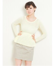 earth music&ecology | バックリボンペプラムニットプルオーバー(トップス)