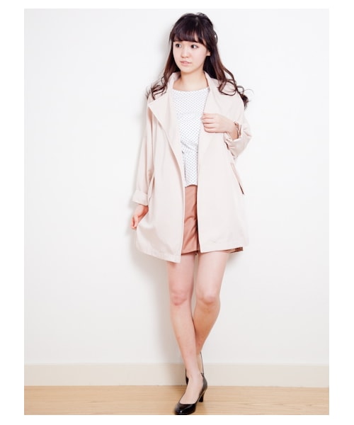 earth music&ecology（アースミュージックアンドエコロジー）の「ニュアンスビッグコート（コート　・レディース・ピンクベージュ/カーキ/ベージュ・F）」の3枚目の写真