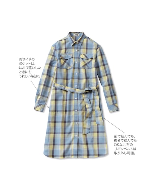 Haco ハコ の ｎｕｓｙ アレンジしたくなる２ｗａｙチェックシャツワンピース ワンピース ドレス Wear