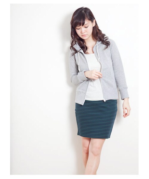 SEVENDAYS=SUNDAY（セブンデイズサンデイ）の「・ベーシックジップパーカー（カットソー・レディース・オレンジ/杢グレー/杢ホワイト/グリーン・L/M）」の2枚目の写真