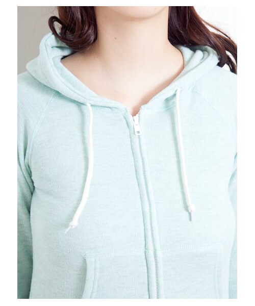 SEVENDAYS=SUNDAY（セブンデイズサンデイ）の「・ベーシックジップパーカー（カットソー・レディース・オレンジ/杢グレー/杢ホワイト/グリーン・L/M）」の8枚目の写真