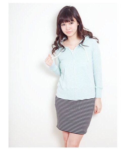 SEVENDAYS=SUNDAY（セブンデイズサンデイ）の「・ベーシックジップパーカー（カットソー・レディース・オレンジ/杢グレー/杢ホワイト/グリーン・L/M）」の5枚目の写真