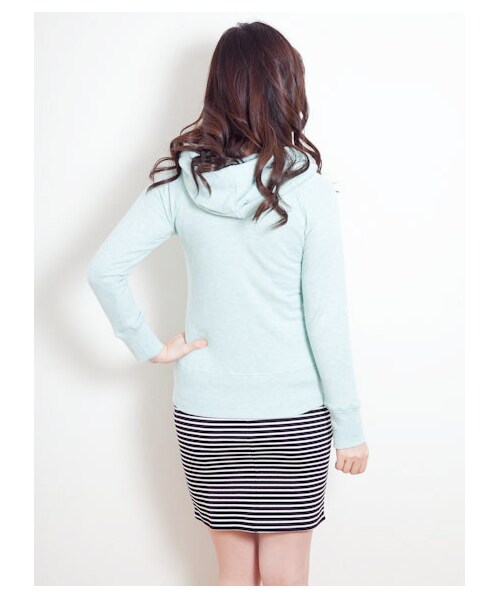 SEVENDAYS=SUNDAY（セブンデイズサンデイ）の「・ベーシックジップパーカー（カットソー・レディース・オレンジ/杢グレー/杢ホワイト/グリーン・L/M）」の7枚目の写真