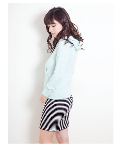 SEVENDAYS=SUNDAY（セブンデイズサンデイ）の「・ベーシックジップパーカー（カットソー・レディース・オレンジ/杢グレー/杢ホワイト/グリーン・L/M）」の6枚目の写真