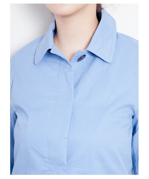 SEVENDAYS=SUNDAY（セブンデイズサンデイ）の「ステンカラーコート（コート　・レディース・ネイビー/オレンジ/サックスブルー/ベージュ/グリーン・L/M）」の9枚目の写真