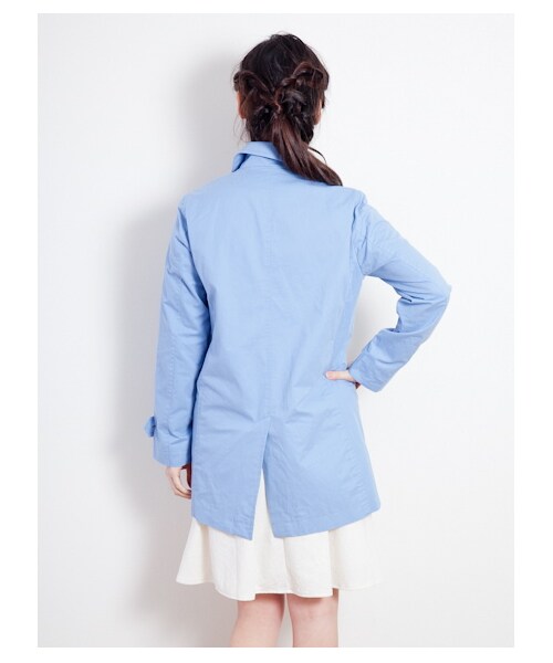 SEVENDAYS=SUNDAY（セブンデイズサンデイ）の「ステンカラーコート（コート　・レディース・ネイビー/オレンジ/サックスブルー/ベージュ/グリーン・L/M）」の8枚目の写真