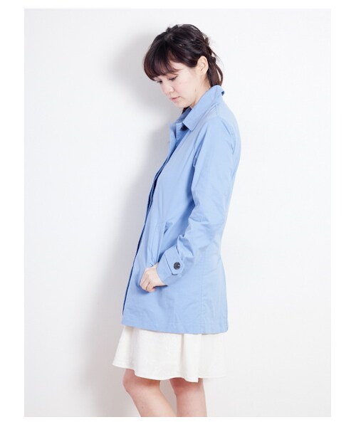 SEVENDAYS=SUNDAY（セブンデイズサンデイ）の「ステンカラーコート（コート　・レディース・ネイビー/オレンジ/サックスブルー/ベージュ/グリーン・L/M）」の7枚目の写真