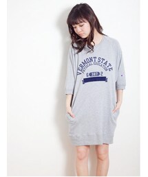 SEVENDAYS=SUNDAY | W チャンピオンプリントスエットワンピース(ワンピース/ドレス)
