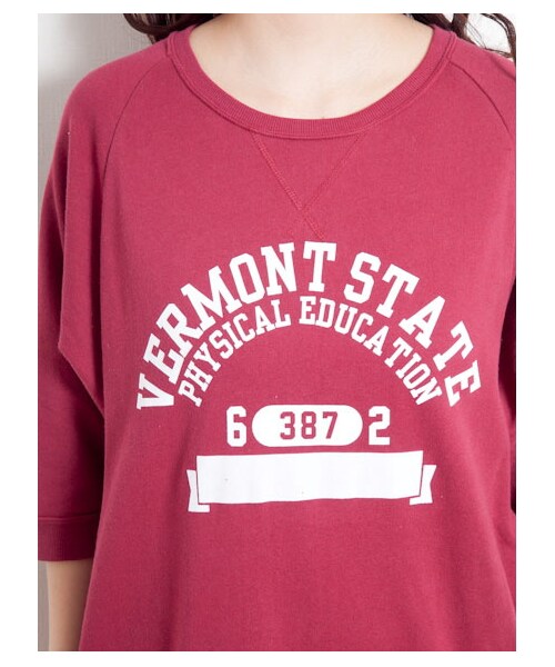 SEVENDAYS=SUNDAY（セブンデイズサンデイ）の「W チャンピオンプリントスエットワンピース（ワンピース・レディース・グレー/杢ホワイト/ブラック/ボルドー・F）」の8枚目の写真