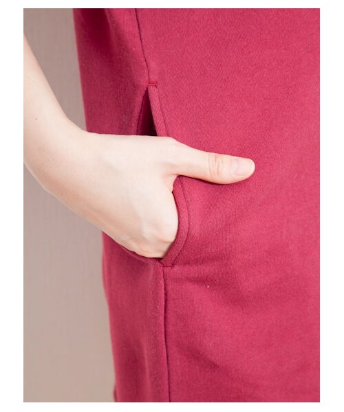 SEVENDAYS=SUNDAY（セブンデイズサンデイ）の「W チャンピオンプリントスエットワンピース（ワンピース・レディース・グレー/杢ホワイト/ブラック/ボルドー・F）」の9枚目の写真