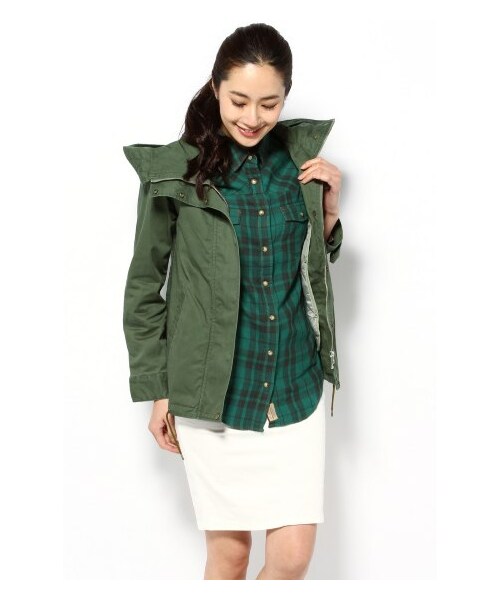 SLOBE IENA(スローブイエナ)の「フードミリタリーブルゾン(その他ブルゾン・レディース・カーキ/サックスブルー/ナチュラル・フリー)」の2枚目の写真