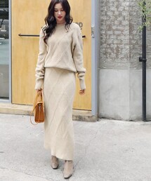 DHOLIC | ダイヤモンドニット&スカートSET(ニット/セーター)